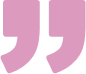 Stylized pink curly double quotation marks icon showing a mirrored pair on a white background